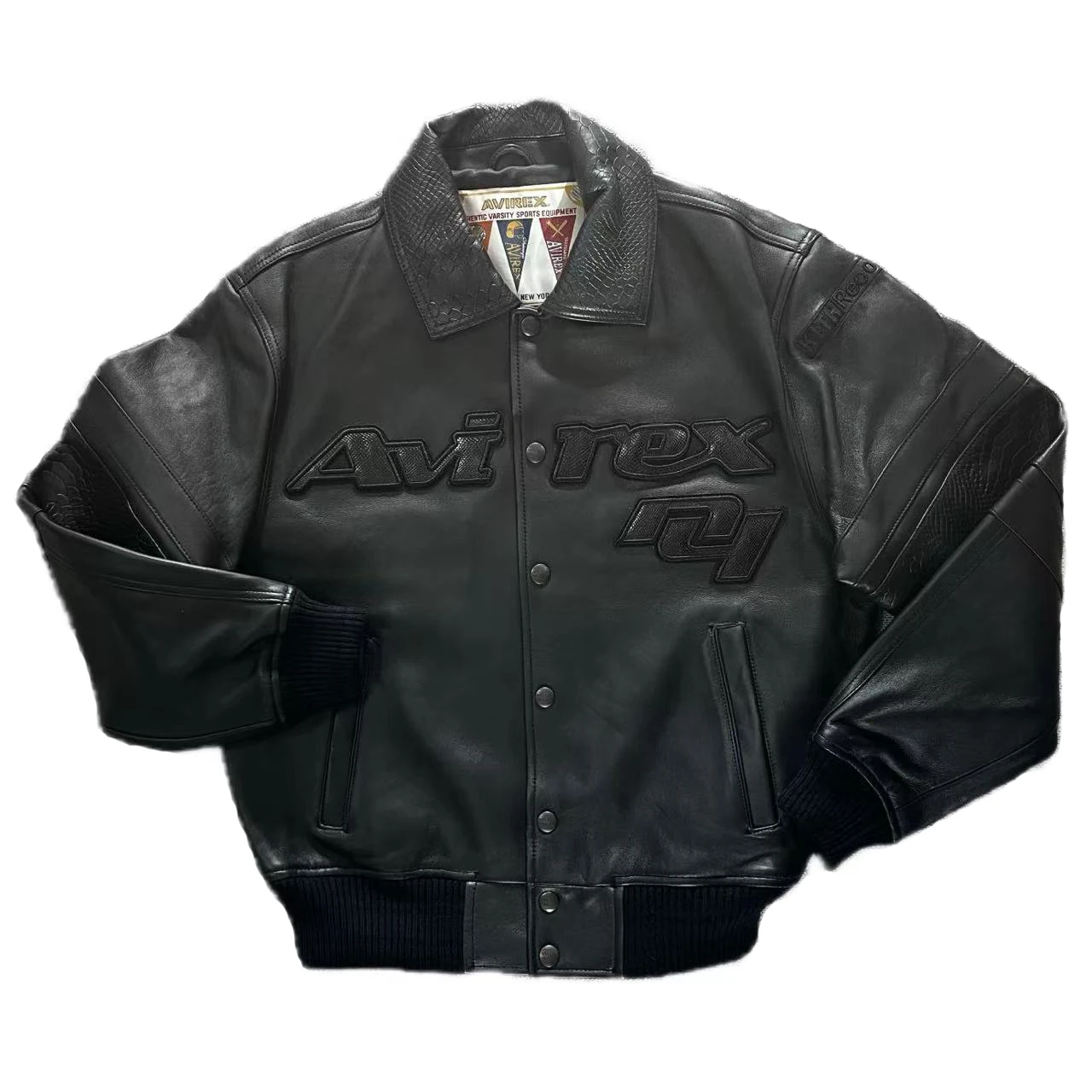 New genuine leather jacket Black US size snakeskin embroidered European lambskin coats
New genuine leather jacket Black US size snakeskin embroidered European lambskin coats