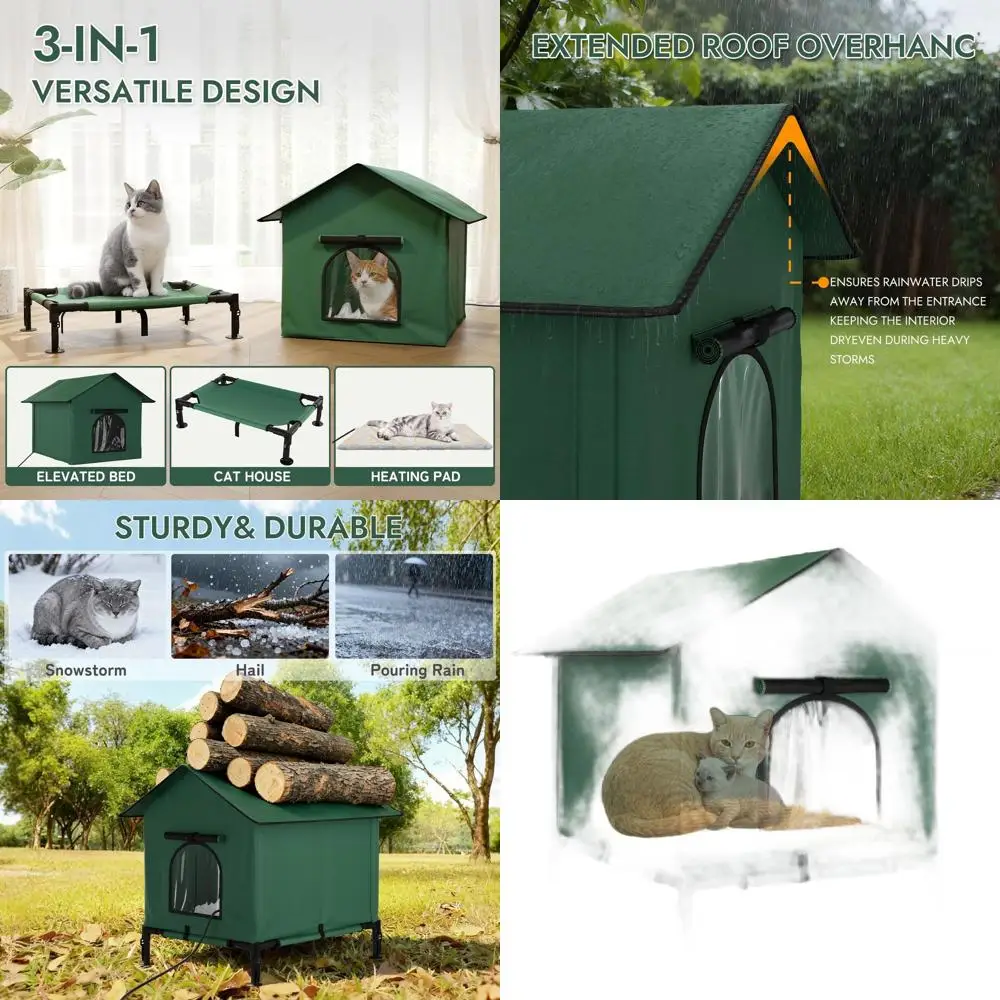 Outdoor Heated Cat House, 3-in-1 Weatherproof Shelter with Safe Escape Door, 31.1 L x 25.6 W x 27.9 H
Outdoor Heated Cat House, 3-in-1 Weatherproof Shelter with Safe Escape Door, 31.1 L x 25.6 W x 27.9 H
