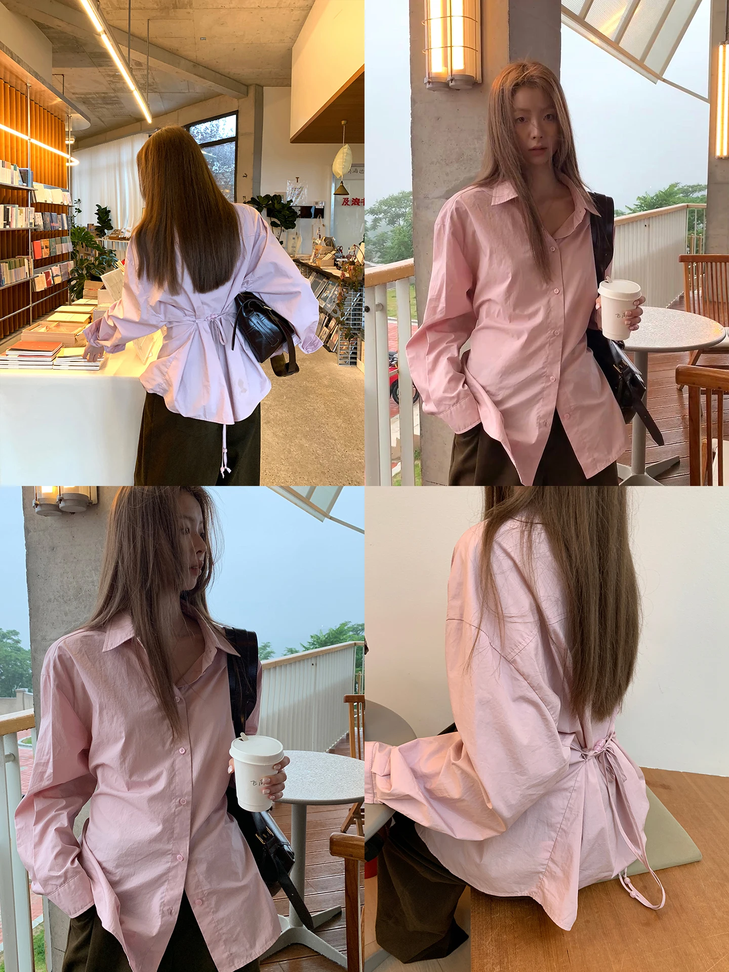 Ele Pink irt Women's Faion Korean Sle Slimming Design Casual Cotton Long Sve Collar Mid-Length Straight Cut
Ele Pink irt Women's Faion Korean Sle Slimming Design Casual Cotton Long Sve Collar Mid-Length Straight Cut