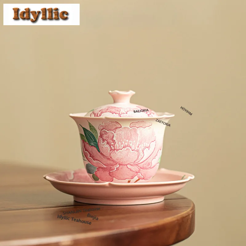 Чайная чаша Гайвань 135 мл с ручной росписью пионами, эстетичная чайница с крышкой, набор для заваривания чая, посуда для кафе, украшения, подарки
Чайная чаша Гайвань 135 мл с ручной росписью пионами, эстетичная чайница с крышкой, набор для заваривания чая, посуда для кафе, украшения, подарки