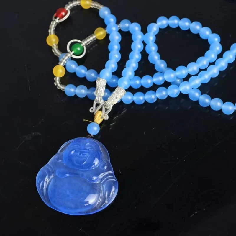 Classic hot selling natural blue chalcedony Buddha pendant necklace, exquisite collarbone chain accessories, exquisite gifts
Classic hot selling natural blue chalcedony Buddha pendant necklace, exquisite collarbone chain accessories, exquisite gifts