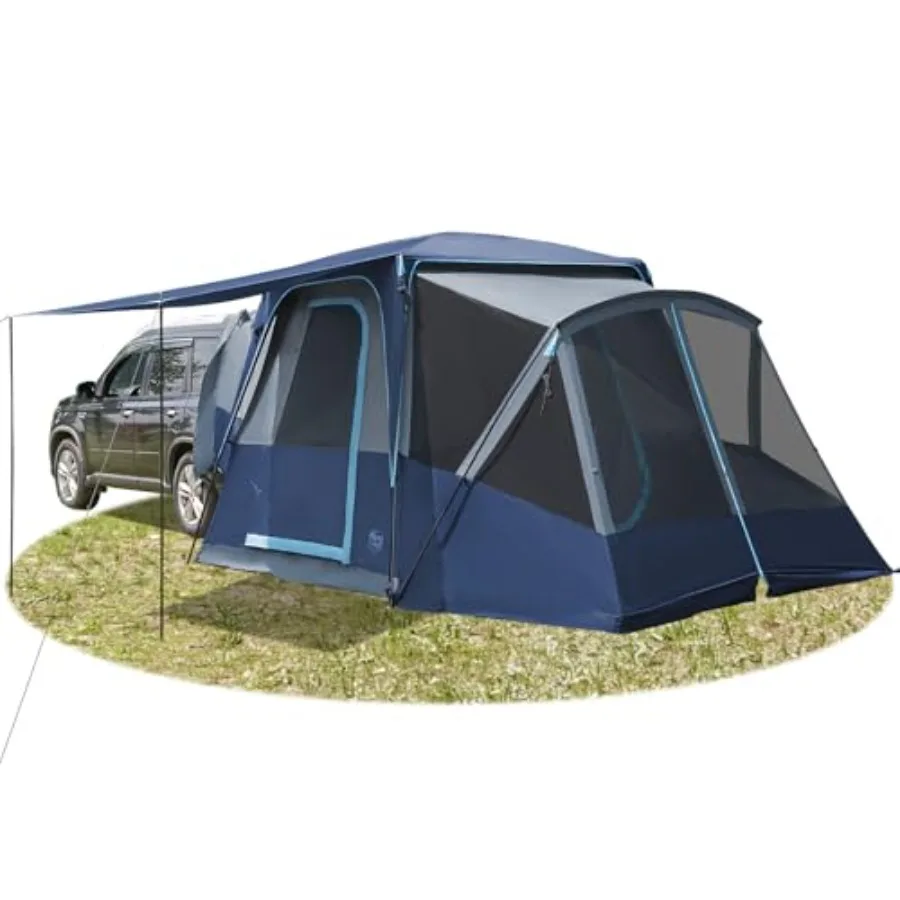 Family camping SUV tent for 5-9 persons, polyester fabric, gray, weather-resistant with screen porch and awning, portable desig
Family camping SUV tent for 5-9 persons, polyester fabric, gray, weather-resistant with screen porch and awning, portable desig