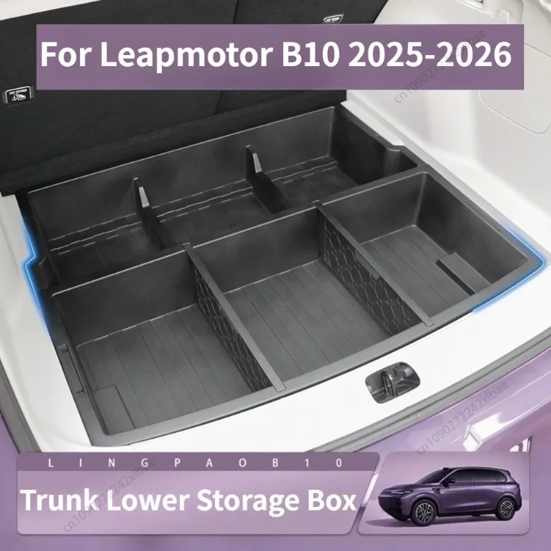 Trunk Lower Storage Box Divided Hidden Tailgate Organizer Non-slip Trunk Multifunction Storage Case For Leapmotor B10 2025-2026
Trunk Lower Storage Box Divided Hidden Tailgate Organizer Non-slip Trunk Multifunction Storage Case For Leapmotor B10 2025-2026