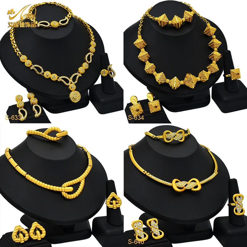 ANIID Dubai Indian New 24K Gold Color Jewelry Sets Wedding For Women Jewellery Bridal Necklace And Earring 4Pcs Set Party Gift
ANIID Dubai Indian New 24K Gold Color Jewelry Sets Wedding For Women Jewellery Bridal Necklace And Earring 4Pcs Set Party Gift
