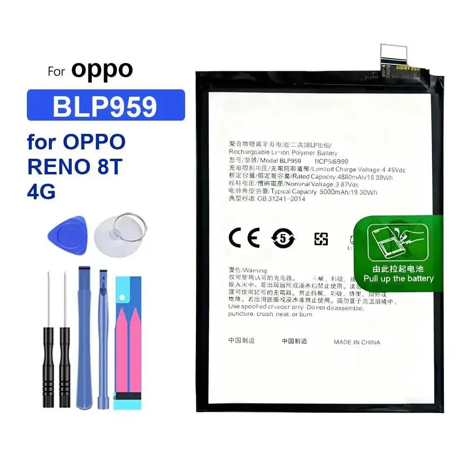 Mobile Phone Battery High-Capacity BLP981 BLP959 4800-5000Mah For Oppo Reno 8T Pro 5G 4G
Mobile Phone Battery High-Capacity BLP981 BLP959 4800-5000Mah For Oppo Reno 8T Pro 5G 4G