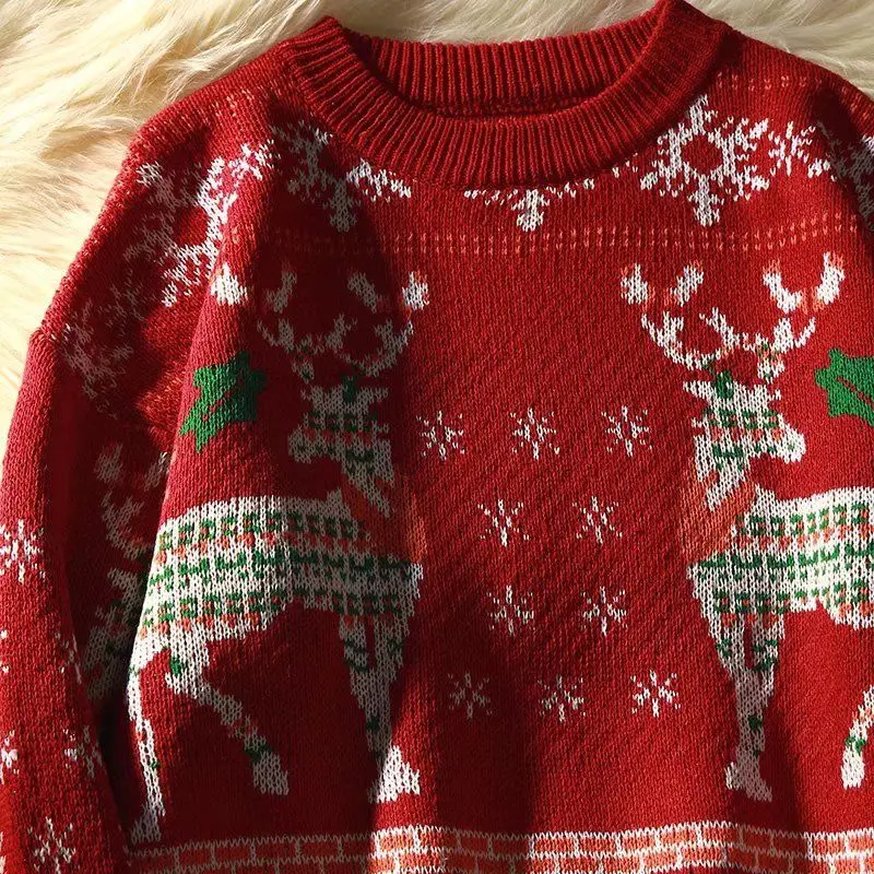 2025 New Christmas American Sweater Lovers Autumn Winter Port Wind Coat Loose and Thick Korean Version Lazy Sweater
2025 New Christmas American Sweater Lovers Autumn Winter Port Wind Coat Loose and Thick Korean Version Lazy Sweater