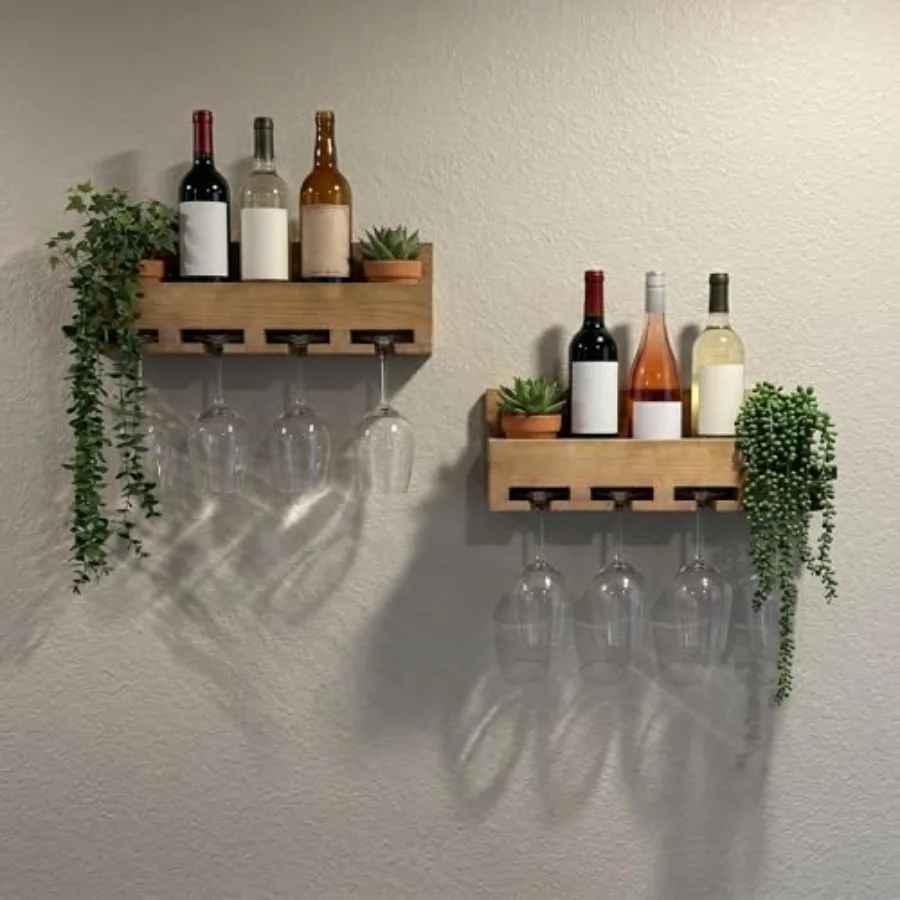 2 Pack Wall Mounted Wine Rack, 15.7 x 8.66 Inch Rustic Farmhouse Pine Wood Wine Glass Holder Floating Bar Shelves Liquor Bottle
2 Pack Wall Mounted Wine Rack, 15.7 x 8.66 Inch Rustic Farmhouse Pine Wood Wine Glass Holder Floating Bar Shelves Liquor Bottle