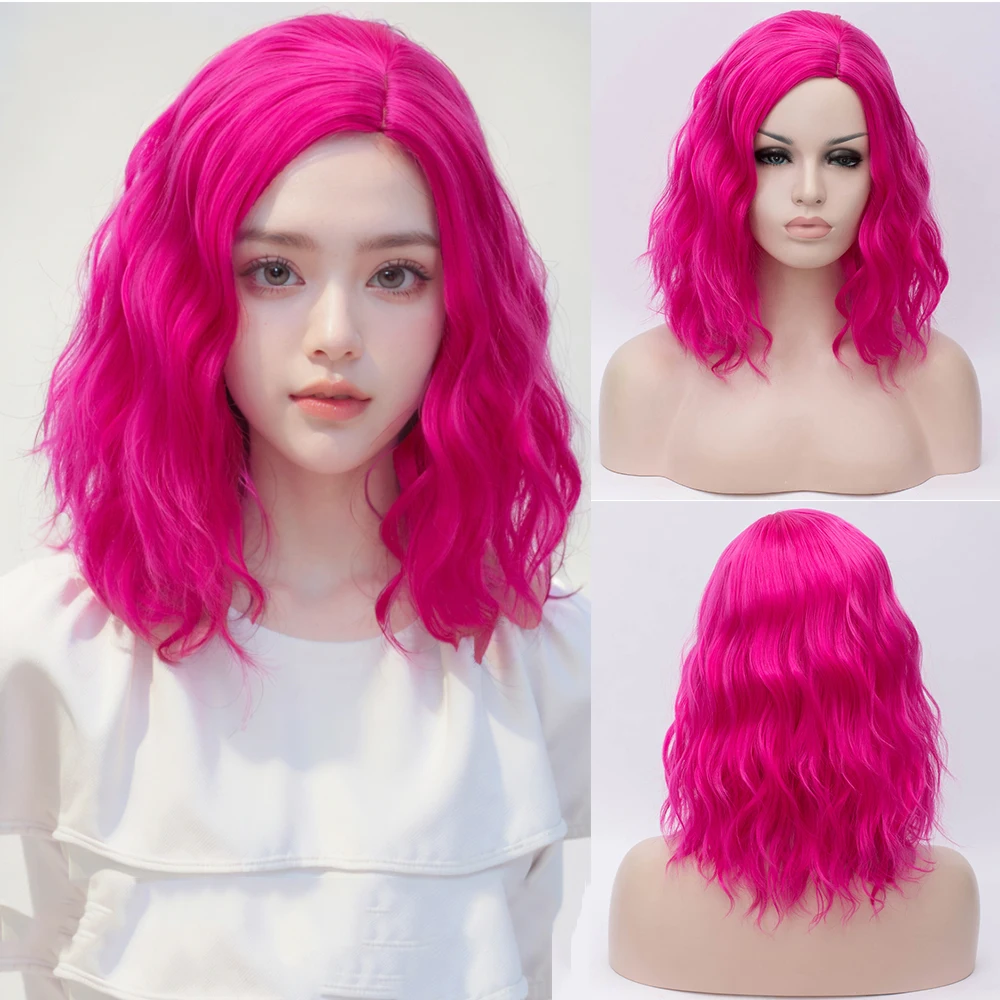 Synthetic Short Wavy Rose Red Wigs Water Wave Wigs for Women Cosplay Party Realistic Fake Hair Heat Resistant
Synthetic Short Wavy Rose Red Wigs Water Wave Wigs for Women Cosplay Party Realistic Fake Hair Heat Resistant