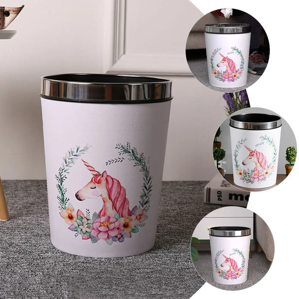 Unicorn Trash Can Round Plastic Waste Bin for Office Bathroom Home Kitchen Garbage Container PVC Iron Material Reusable
Unicorn Trash Can Round Plastic Waste Bin for Office Bathroom Home Kitchen Garbage Container PVC Iron Material Reusable