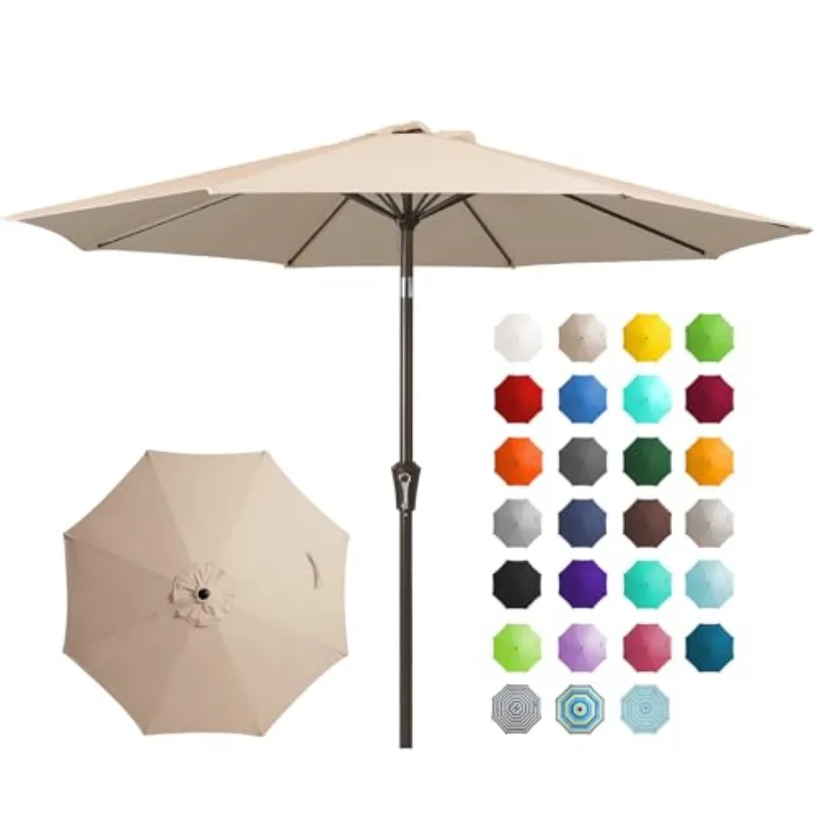 9FT Outdoor Patio Umbrella Outdoor Table Umbrella with Push Button Tilt and Crank, Market Umbrella 8 Sturdy Ribs UV Protection
9FT Outdoor Patio Umbrella Outdoor Table Umbrella with Push Button Tilt and Crank, Market Umbrella 8 Sturdy Ribs UV Protection
