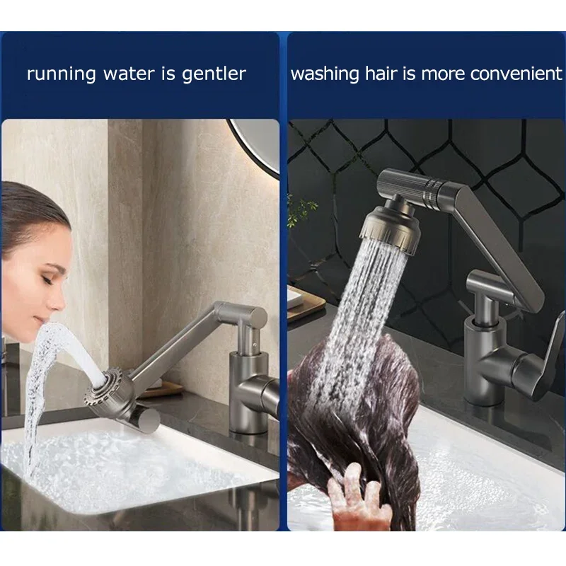 Universal Pull Down Mixer Tap for Hot & Cold Water Sink Robotic Arm Kitchen Faucet, Dual Mode Rotating Spray Head
Universal Pull Down Mixer Tap for Hot & Cold Water Sink Robotic Arm Kitchen Faucet, Dual Mode Rotating Spray Head
