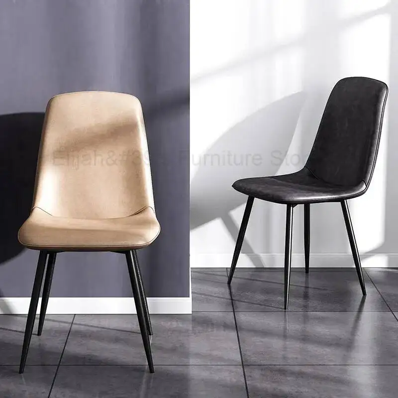 Black Metal Legs Dining Chairs Floor Protector Unique Designer Dining Chairs Ultralight Leather Silla Plegable Household Items 
Black Metal Legs Dining Chairs Floor Protector Unique Designer Dining Chairs Ultralight Leather Silla Plegable Household Items