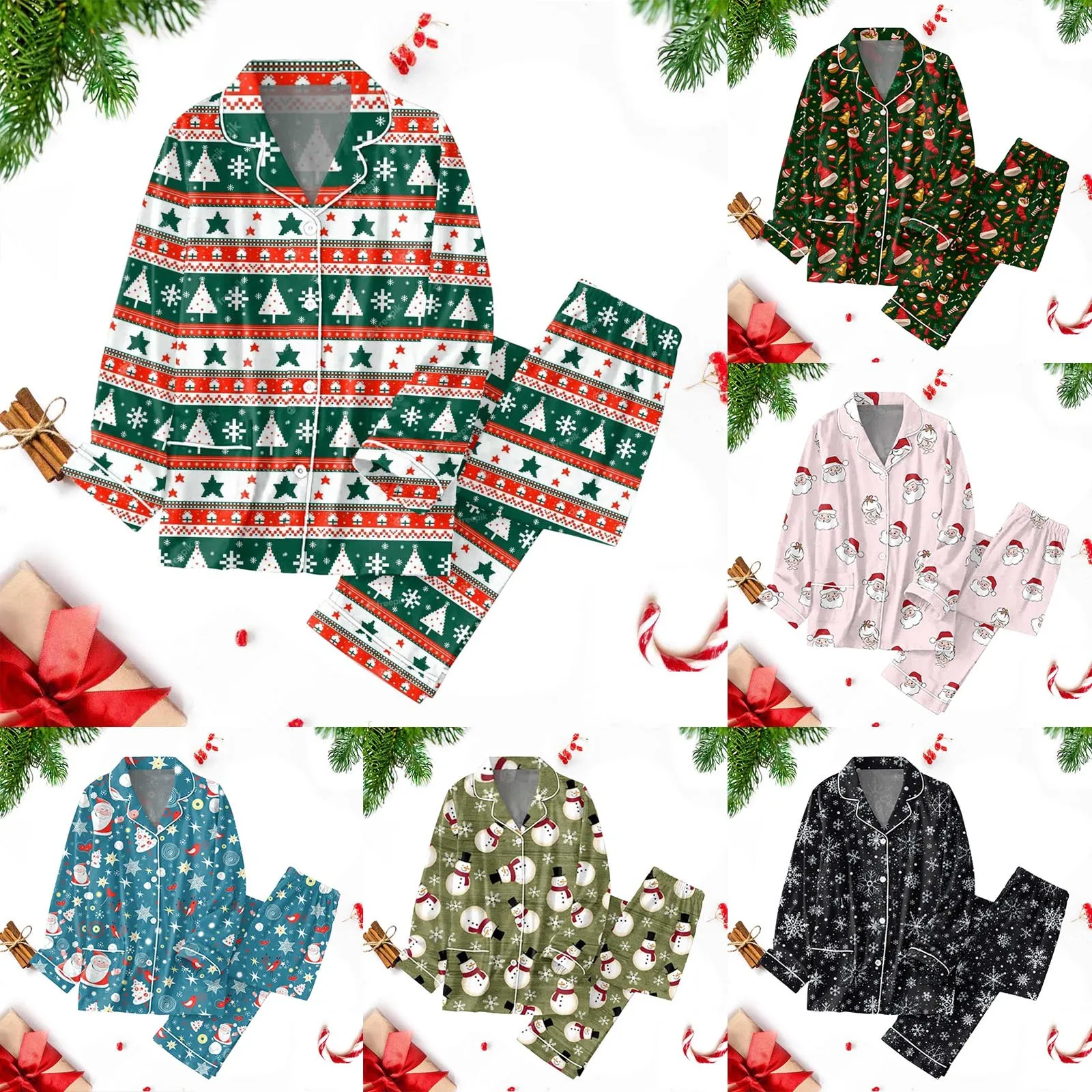 Womens Autumn Winter CHristmas Pajamas Long Pants Sleepwear Sets Soft Comfy Cute Flannel Pajamas Pajama Set for Petite Women
Womens Autumn Winter CHristmas Pajamas Long Pants Sleepwear Sets Soft Comfy Cute Flannel Pajamas Pajama Set for Petite Women