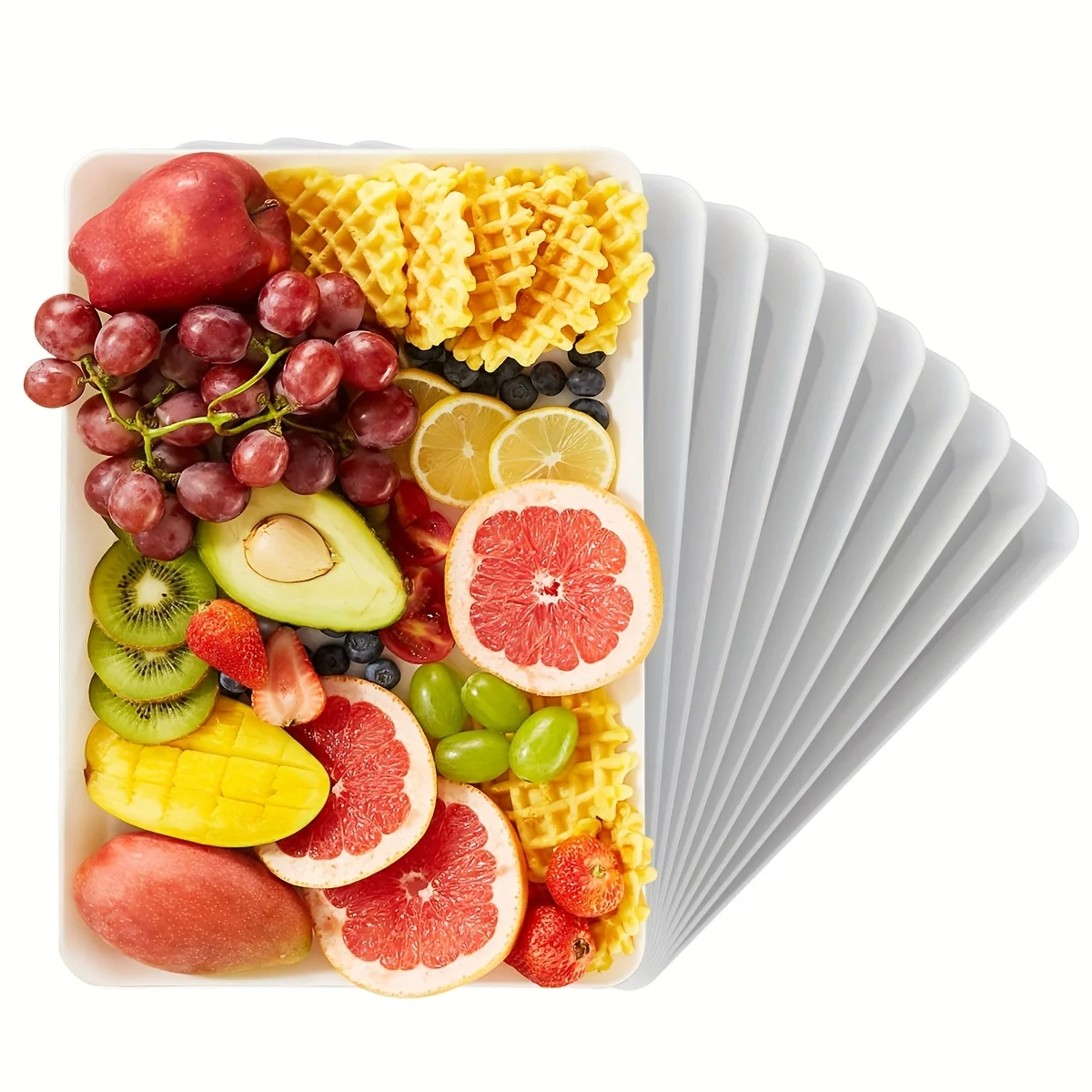 10Pack White Plastic Serving Trays 15" X 10" | Large Reusable Rectangular Party Platters | Serve Appetizers, Versatile Kitchen Serving Platters, Fruit, Veggies, & Desserts | BPA-Free
10Pack White Plastic Serving Trays 15" X 10" | Large Reusable Rectangular Party Platters | Serve Appetizers, Versatile Kitchen Serving Platters, Fruit, Veggies, & Desserts | BPA-Free