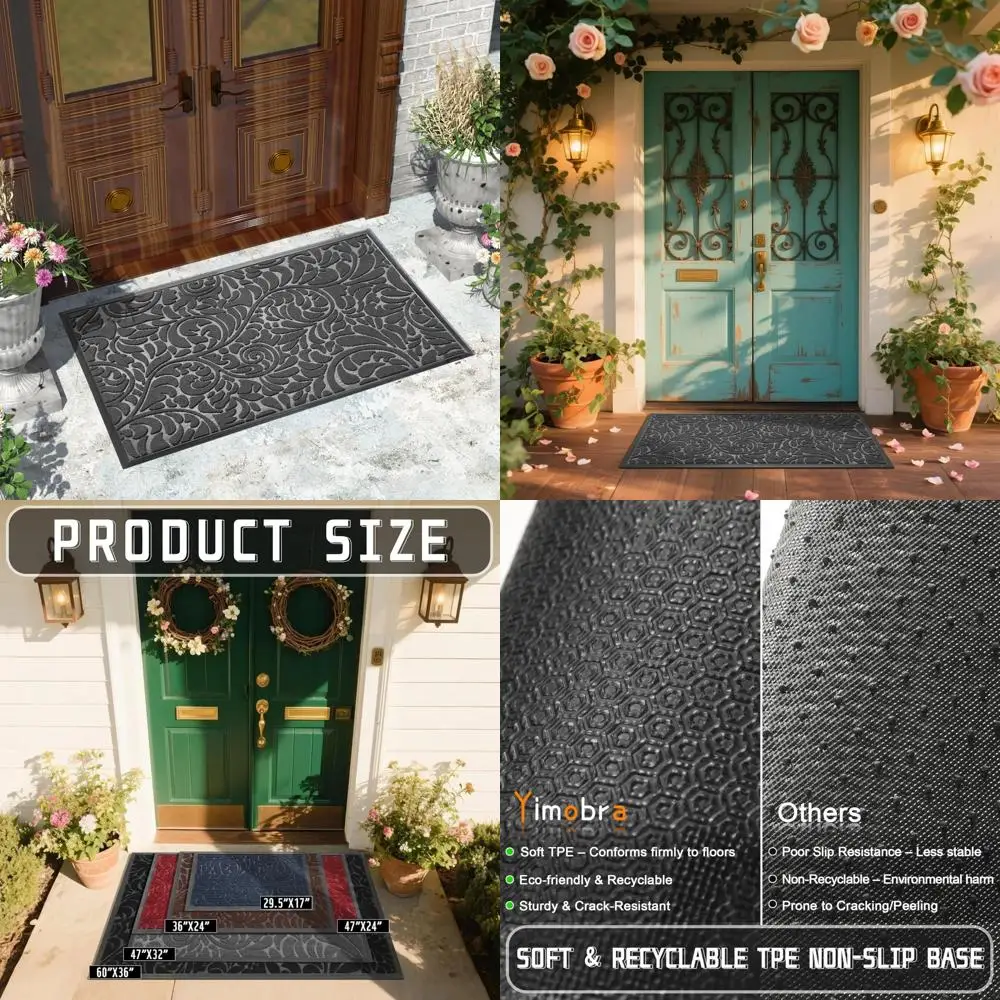 Durable Front Door Mat, Heavy-Duty Welcome Mat for Home Entrance and Outdoor Patio Use 
Durable Front Door Mat, Heavy-Duty Welcome Mat for Home Entrance and Outdoor Patio Use