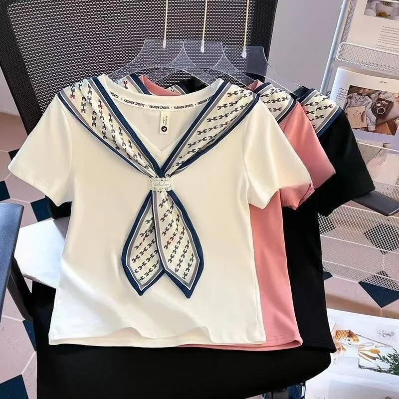 New Large-sized High-end Short-sleeved T-shirt Women Summer Loose Slimming Chubby Girls Versatile Design Off-the-shoulder Top
New Large-sized High-end Short-sleeved T-shirt Women Summer Loose Slimming Chubby Girls Versatile Design Off-the-shoulder Top