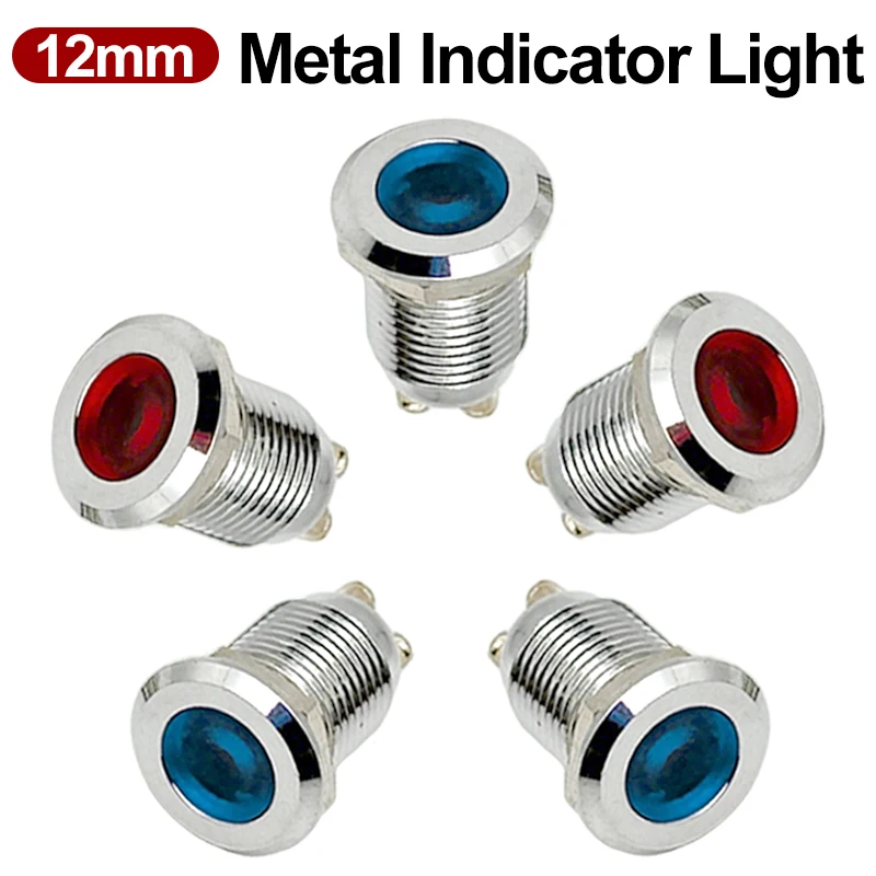 LED Metal Indicator Light 12mm Waterproof Signal Lamp Warning Lights 12V 24V Volts for Dashboard Boat Light
LED Metal Indicator Light 12mm Waterproof Signal Lamp Warning Lights 12V 24V Volts for Dashboard Boat Light