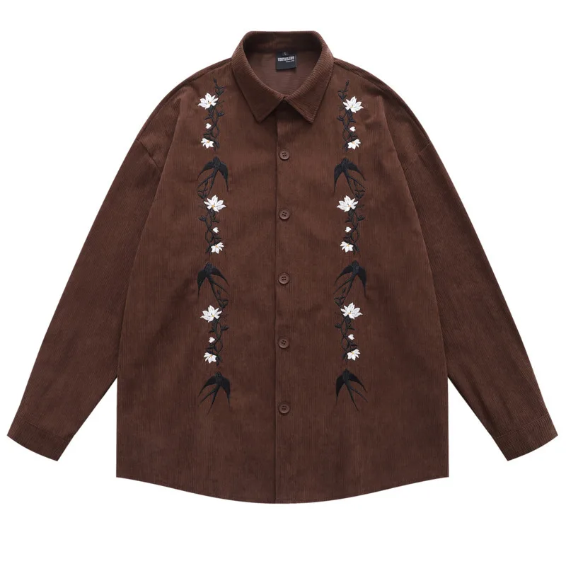 Осень 2021, японская ретро-ласточка с цветочной вышивкой, вельветовая рубашка с длинными рукавами, свободная и универсальная куртка-рубашка с лацканами
Осень 2021, японская ретро-ласточка с цветочной вышивкой, вельветовая рубашка с длинными рукавами, свободная и универсальная куртка-рубашка с лацканами
