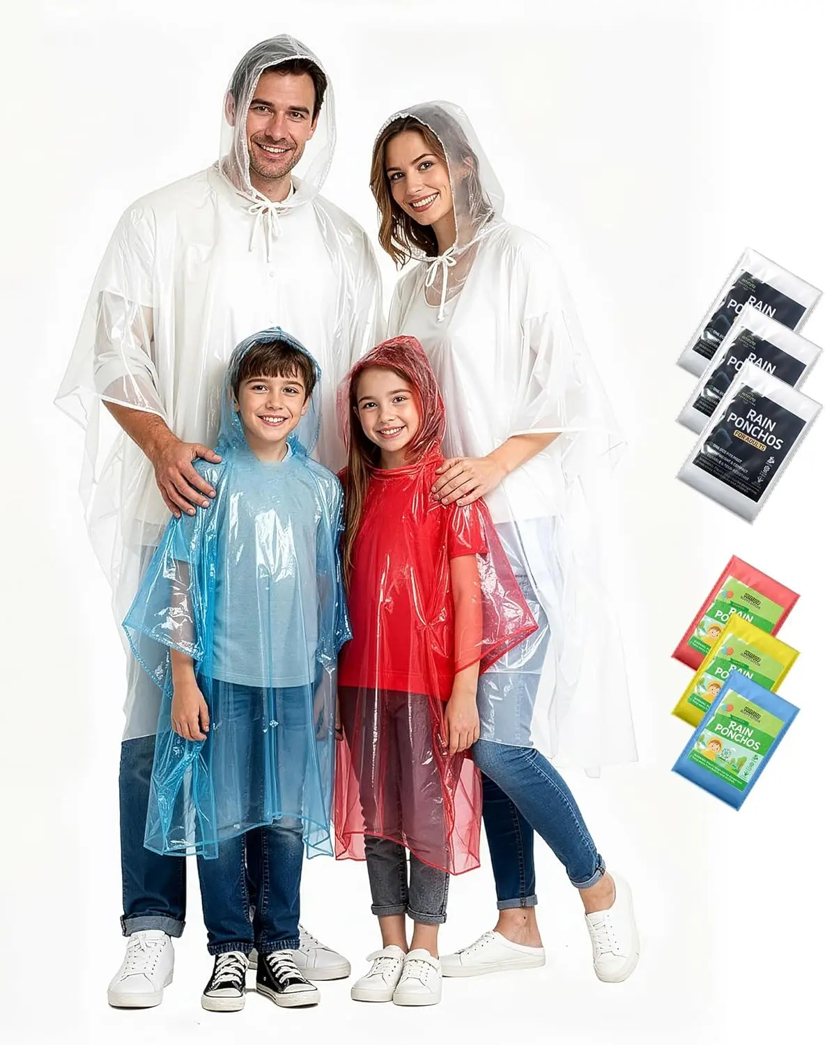 Family Rain Ponchos Pack 12 Pack Disposable Hooded Raincoats for Kids Emergency Survival
Family Rain Ponchos Pack 12 Pack Disposable Hooded Raincoats for Kids Emergency Survival