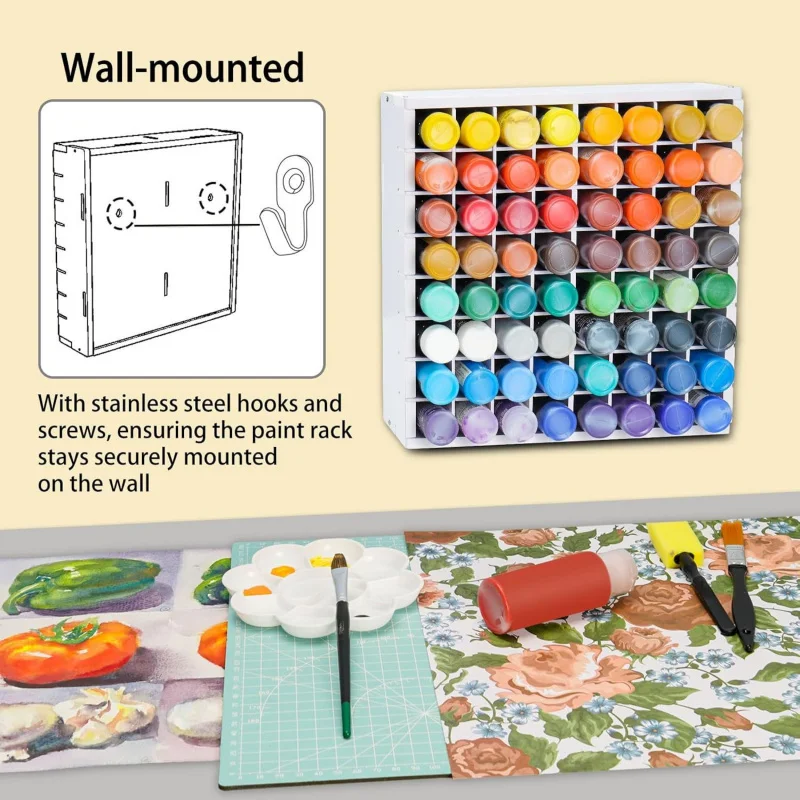 No-Drill Paint Storage Rack Large Capacity Adjustable Oil Paint Rack Art Student Special Paint Bottle Desktop Organizer
No-Drill Paint Storage Rack Large Capacity Adjustable Oil Paint Rack Art Student Special Paint Bottle Desktop Organizer