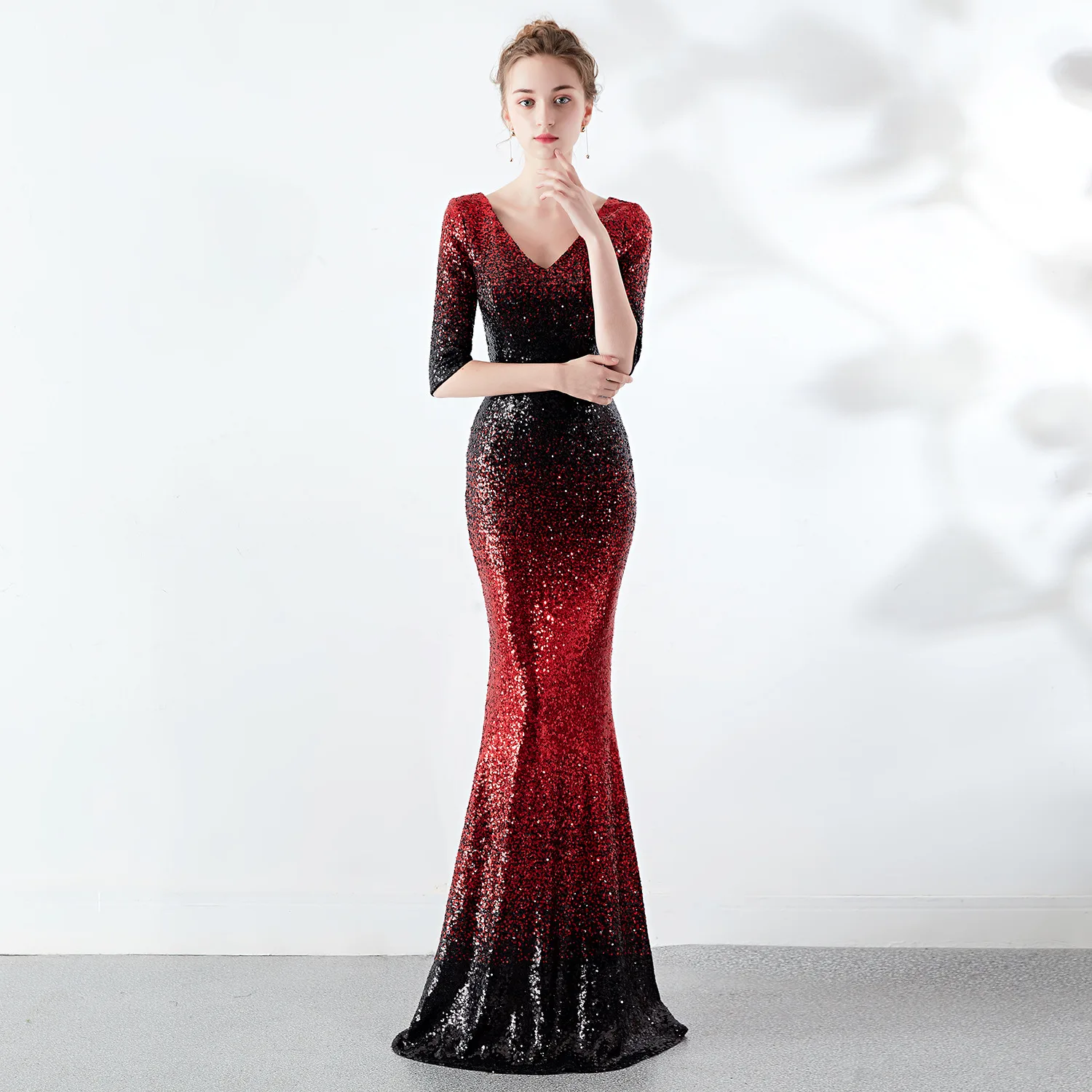 Stunning Red Mermaid Dress Evening Half Sleeves Floor Length Sequined Special Occasion Gowns For Wedding Party Wholesale
Stunning Red Mermaid Dress Evening Half Sleeves Floor Length Sequined Special Occasion Gowns For Wedding Party Wholesale