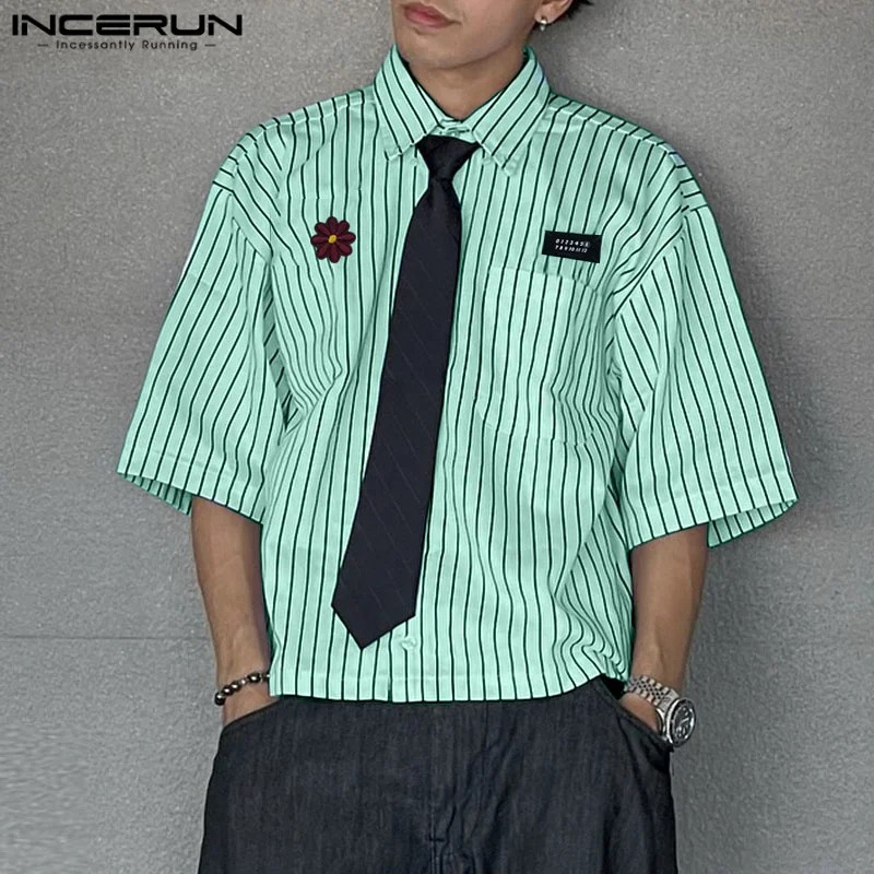 INCERUN Men Striped Shirt Lapel Half Sleeve Oversize Pockets Casual Men Clothing Streetwear Summer 2025 Fashion Shirts S-5XL
INCERUN Men Striped Shirt Lapel Half Sleeve Oversize Pockets Casual Men Clothing Streetwear Summer 2025 Fashion Shirts S-5XL