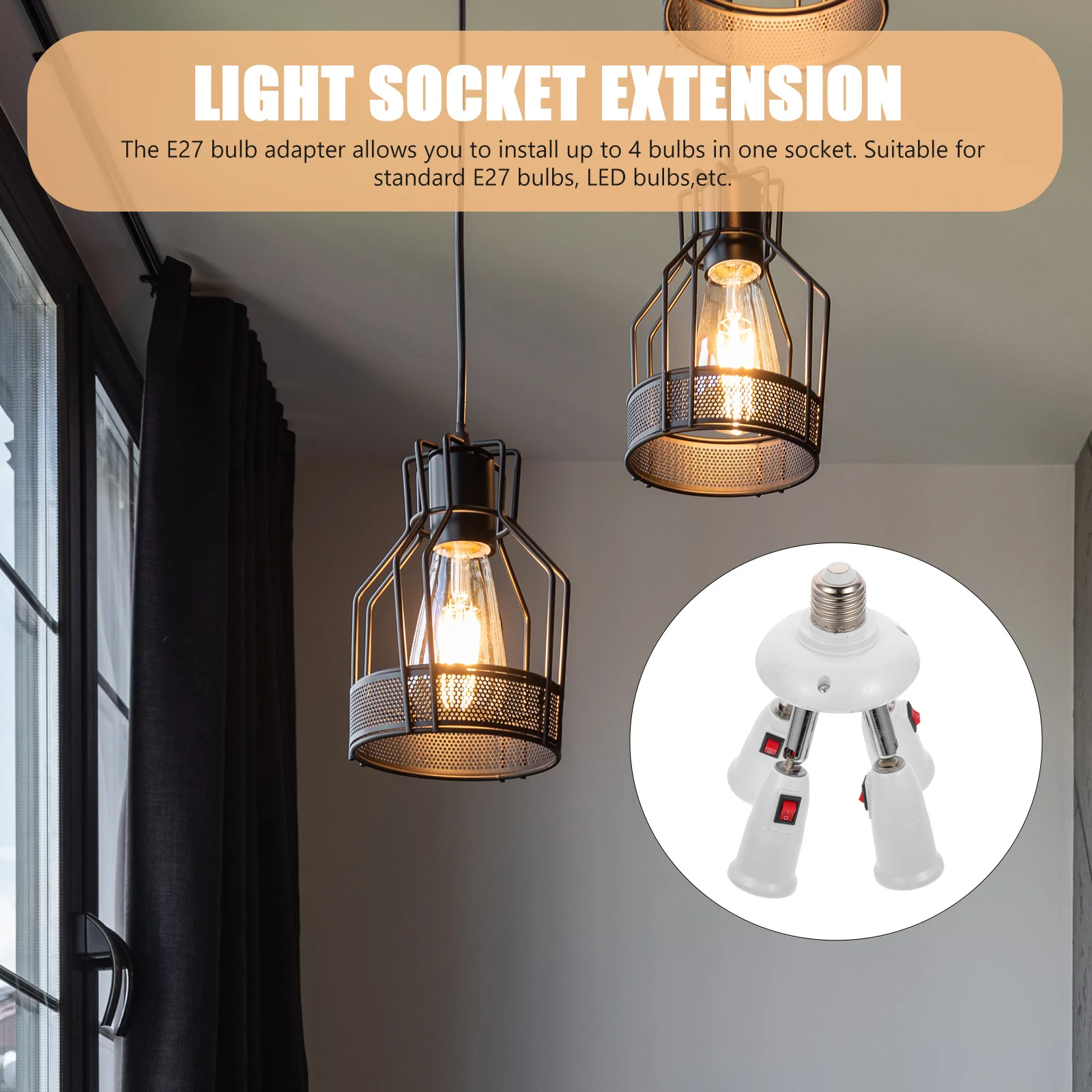 E27 Light Socket Adapter Bulb Holder 360° Adjustable 200°C Heat Resistant Fireproof For Kitchen Bedroom Shop
E27 Light Socket Adapter Bulb Holder 360° Adjustable 200°C Heat Resistant Fireproof For Kitchen Bedroom Shop