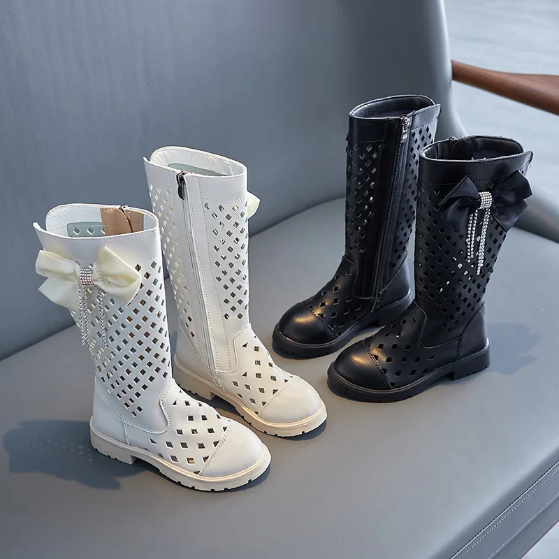 Kids'Boots Solid Color PU Leather Fashion Summer Knee-high Boots For Girls Anti-slip Breathable Black White Shoes Size 27-37
Kids'Boots Solid Color PU Leather Fashion Summer Knee-high Boots For Girls Anti-slip Breathable Black White Shoes Size 27-37