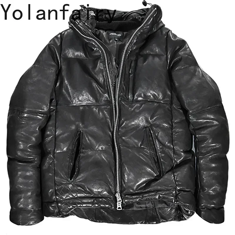 YOLANFAIRY Fall Winter Genuine Leather Down Jacket Men Vintage Retro Loose Washed-out Vegetable Tanned Top Layer Sheepskin Coat
YOLANFAIRY Fall Winter Genuine Leather Down Jacket Men Vintage Retro Loose Washed-out Vegetable Tanned Top Layer Sheepskin Coat