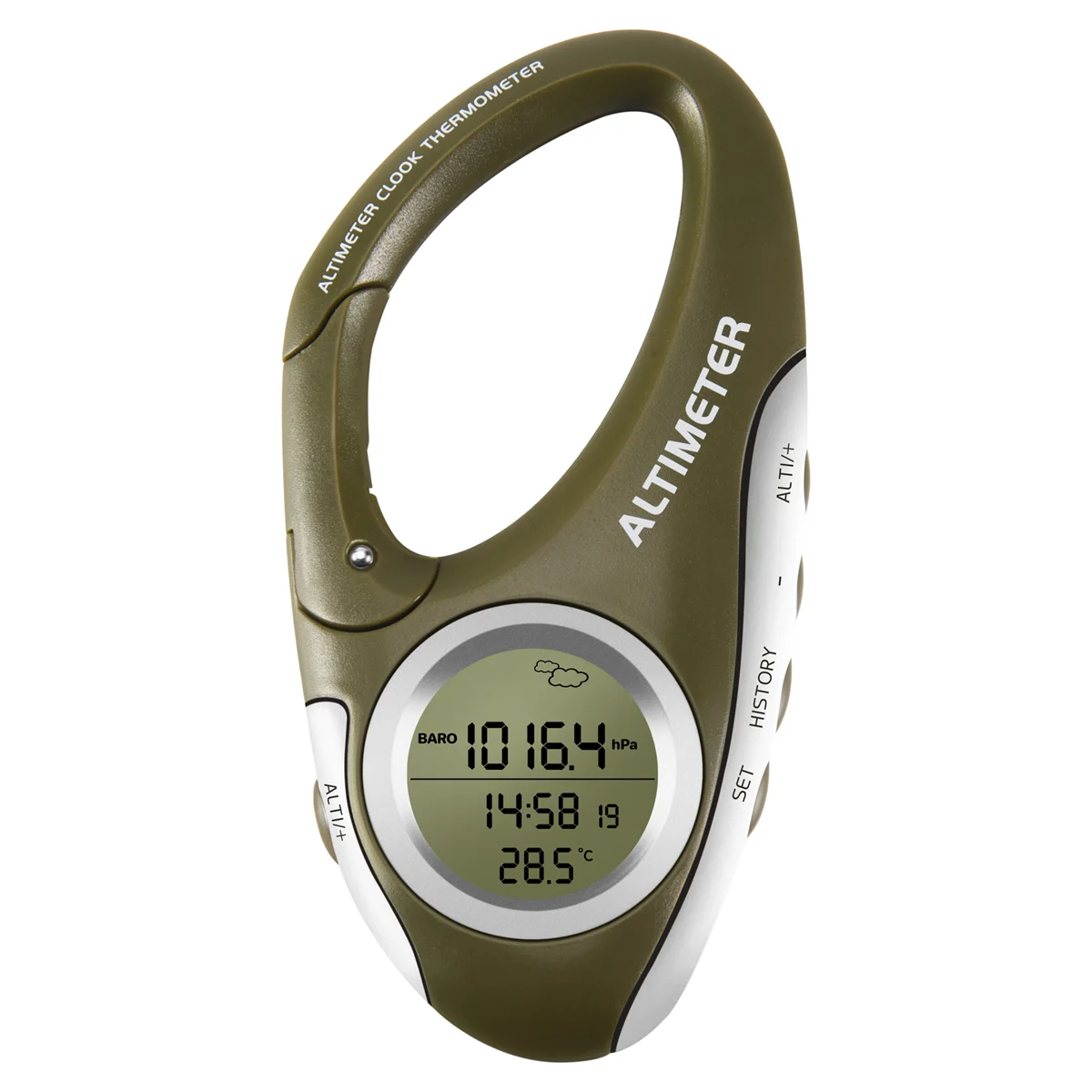 A43T Electronic Altimeter Carabiner Altimeter Handheld Thermometer Outdoor Fishing Weather Forecast Mode Meter Outdoor Gadget
A43T Electronic Altimeter Carabiner Altimeter Handheld Thermometer Outdoor Fishing Weather Forecast Mode Meter Outdoor Gadget