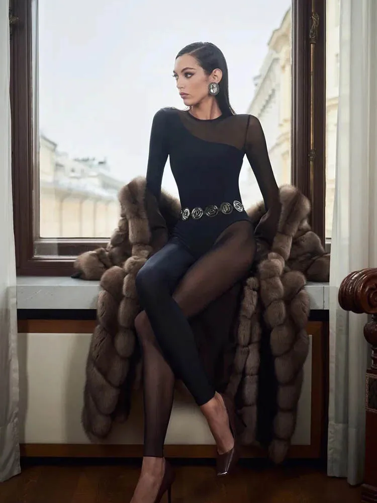 Hipster Tight Jumpsuit Woman Midnight Overalls Streetwear O-Neck Long Sleeve Zipper Sexy See Through Mesh Rompers Women Jumpsuit
Hipster Tight Jumpsuit Woman Midnight Overalls Streetwear O-Neck Long Sleeve Zipper Sexy See Through Mesh Rompers Women Jumpsuit