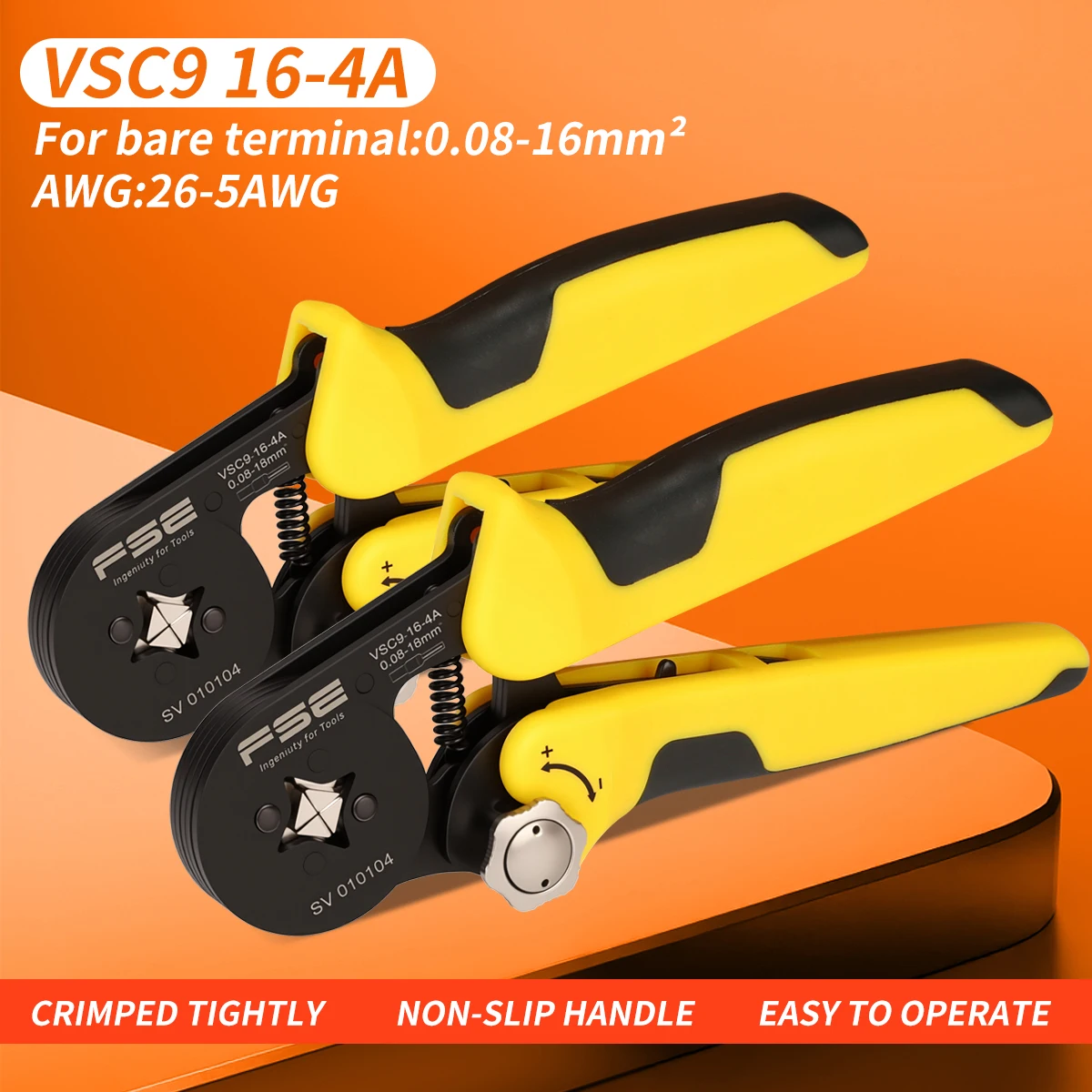 VSC9 16-4A Ferrule Terminal Crimping Plier FSE Huasheng Multifunctional Electrician Cold Press Crimp Hand Tool
VSC9 16-4A Ferrule Terminal Crimping Plier FSE Huasheng Multifunctional Electrician Cold Press Crimp Hand Tool