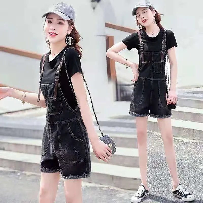 Women's 2025 New Summer Jumpsuits Suit Shirts Loose Fashion Crop Top and Wide Leg Denim Strap Shorts 2 Two Piece Sets for Women
Women's 2025 New Summer Jumpsuits Suit Shirts Loose Fashion Crop Top and Wide Leg Denim Strap Shorts 2 Two Piece Sets for Women