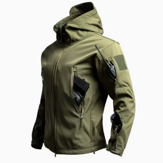 Мужская водонепроницаемая тактическая куртка-бомбер из ткани «шаркскин» с капюшоном, повседневная, в стиле милитари, для активного отдыха, модная, боевая
Мужская водонепроницаемая тактическая куртка-бомбер из ткани «шаркскин» с капюшоном, повседневная, в стиле милитари, для активного отдыха, модная, боевая
