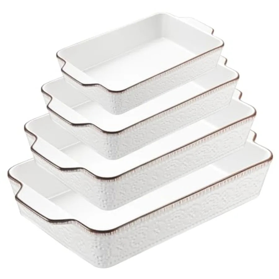 Casserole Dishes for Oven Ceramic Baking Dish Set of 4 Non-Stick Lasagna Pans with Handles Rectangular Bakeware Set for Cake Ro
Casserole Dishes for Oven Ceramic Baking Dish Set of 4 Non-Stick Lasagna Pans with Handles Rectangular Bakeware Set for Cake Ro