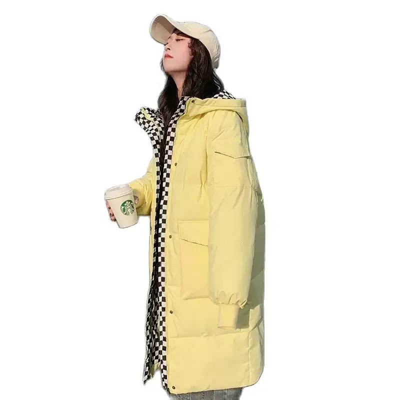 Mid-Long Thick Warm Cotton Padded Coat 2022 New Winter Jacket Loose Hooded Women Parkas Plaid Placket Long Sleeve Female Outwear
Mid-Long Thick Warm Cotton Padded Coat 2022 New Winter Jacket Loose Hooded Women Parkas Plaid Placket Long Sleeve Female Outwear