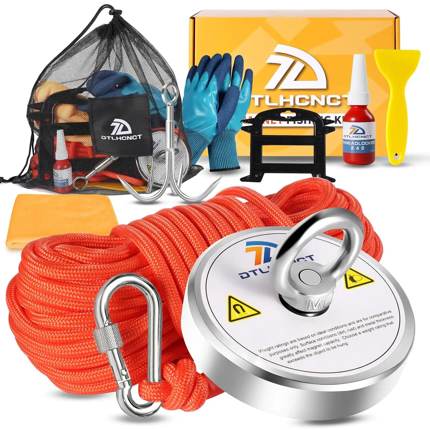 1000Lb Super Strong Fishing Magnet Kit with 66ft Rope, Ideal for Treasure Hunting & Underwater Cleaning - 3.54 Inch
1000Lb Super Strong Fishing Magnet Kit with 66ft Rope, Ideal for Treasure Hunting & Underwater Cleaning - 3.54 Inch
