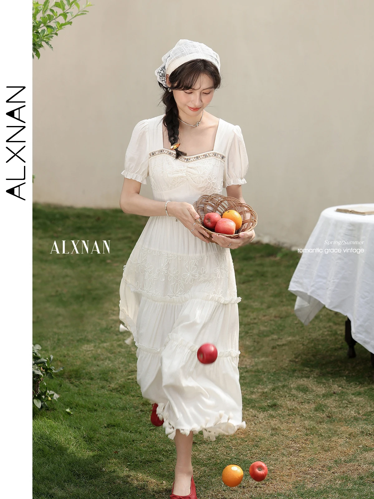 ALXNAN Apricot Women's Dress Elegant Holiday Long A-line Dress 2025 Summer Tassel Design French Square Collar Clothing L53581
ALXNAN Apricot Women's Dress Elegant Holiday Long A-line Dress 2025 Summer Tassel Design French Square Collar Clothing L53581