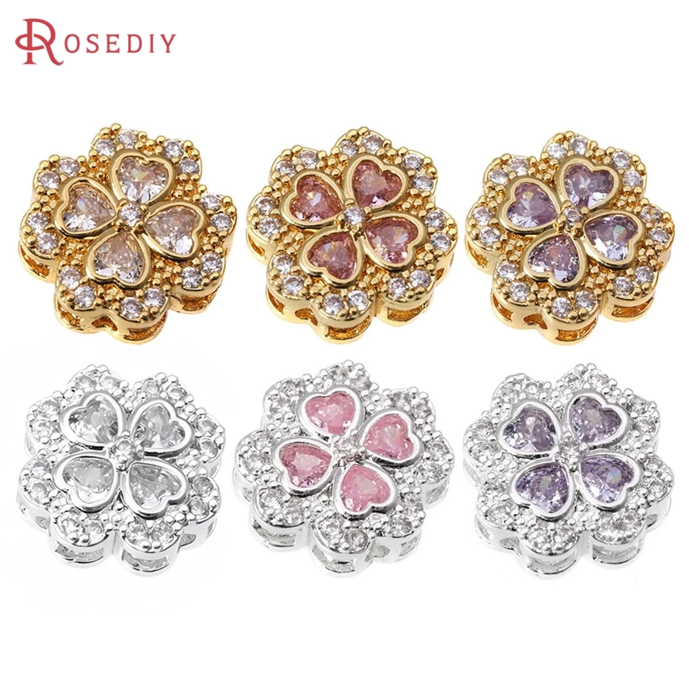 4PCS 18K Gold Color Brass and Zircon Flower Spacer Beads High Quality Necklace Bracelets Earrings Jewelry Making Diy Accessories
4PCS 18K Gold Color Brass and Zircon Flower Spacer Beads High Quality Necklace Bracelets Earrings Jewelry Making Diy Accessories