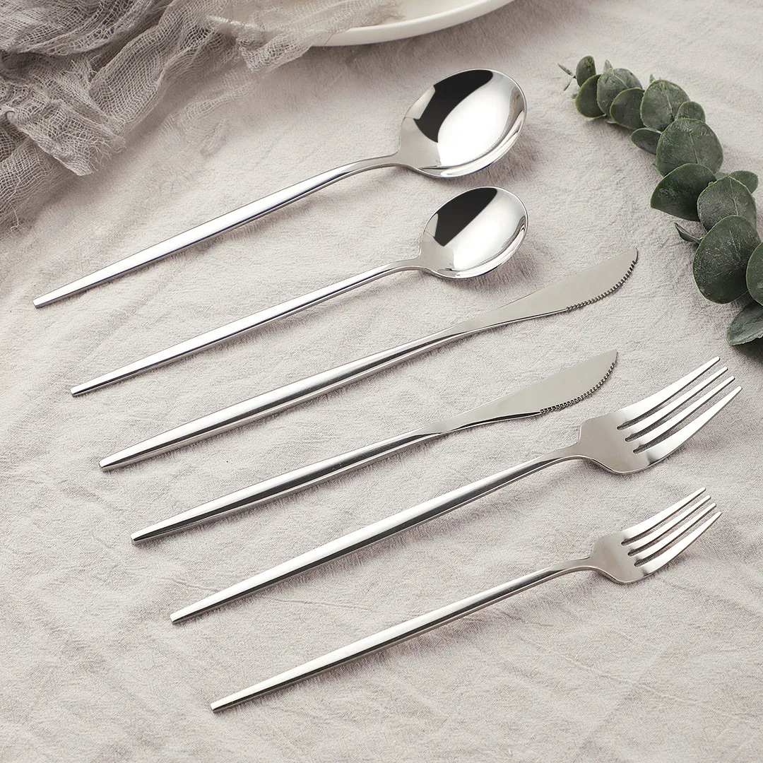 Stainless Steel Silver Cutlery Set 6Pcs Western Kitchen Dinnerware Ser Fork Spoon Knive Tableware Set Silverware Dropshipping
Stainless Steel Silver Cutlery Set 6Pcs Western Kitchen Dinnerware Ser Fork Spoon Knive Tableware Set Silverware Dropshipping