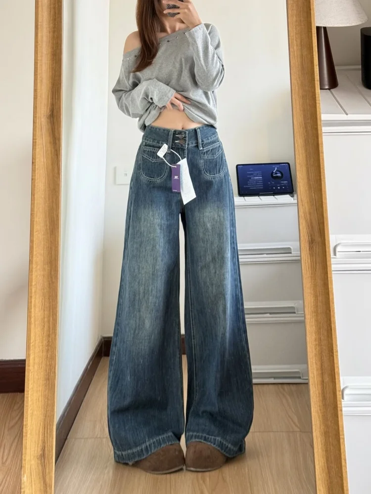 High Waist Wide Leg Denim Jeans Women's Spring 2026 New plus Size Loose Lazy Drapey High Waist Straight Leg Pants
High Waist Wide Leg Denim Jeans Women's Spring 2026 New plus Size Loose Lazy Drapey High Waist Straight Leg Pants