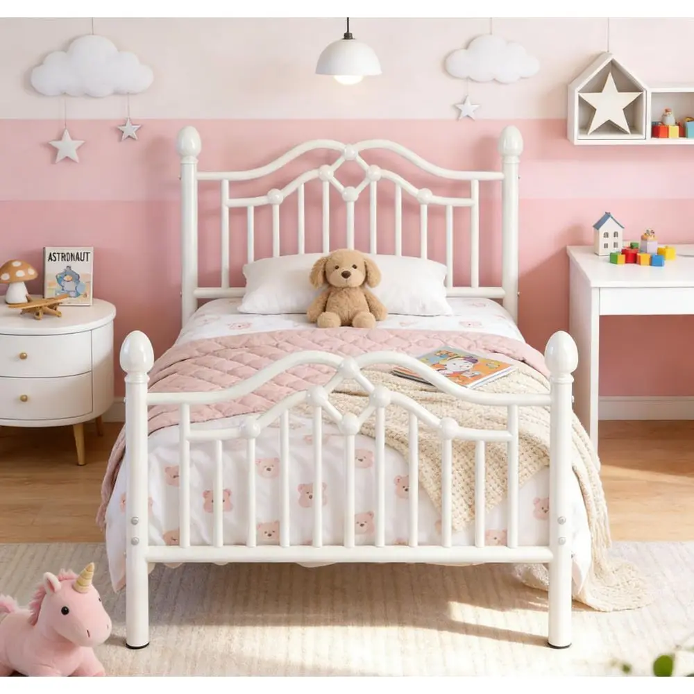Metal Bed Frame with Classical Headboard and Footboard, Platform Bed Frame for Kids, Sturdy Metal Slats Support, Adequate Under
Metal Bed Frame with Classical Headboard and Footboard, Platform Bed Frame for Kids, Sturdy Metal Slats Support, Adequate Under