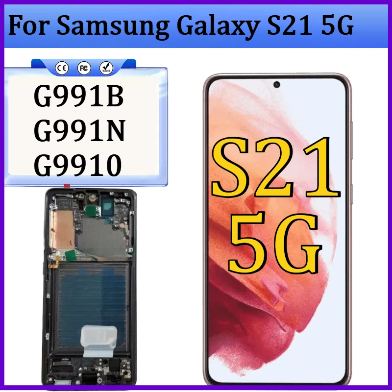 New OLED For Samsung Galaxy S21 5G G991B G991N G9910 LCD Display Touch Screen Digitizer with Frame For Samsumg S21 LCD
New OLED For Samsung Galaxy S21 5G G991B G991N G9910 LCD Display Touch Screen Digitizer with Frame For Samsumg S21 LCD