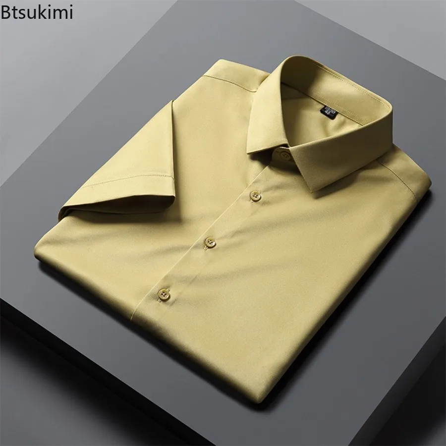 2025 Men's Anti-Wrinkle Shirts Solid Short Sleeve Dress Shirt Breathable Slim Business Social Formal Clothing Office Blouse Male
2025 Men's Anti-Wrinkle Shirts Solid Short Sleeve Dress Shirt Breathable Slim Business Social Formal Clothing Office Blouse Male
