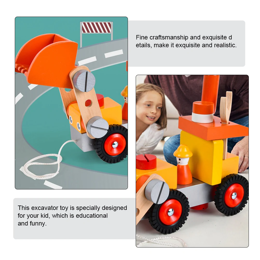 Wooden Assembled Excavator Toy Educational Engineering Vehicle Model Fun Construction Toy for Kids Birthday Gift
Wooden Assembled Excavator Toy Educational Engineering Vehicle Model Fun Construction Toy for Kids Birthday Gift