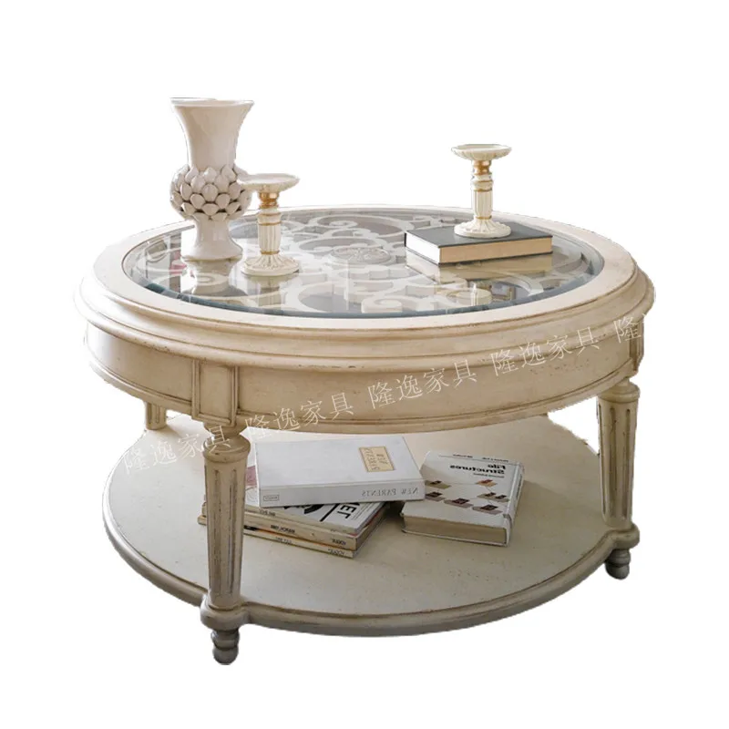 LMM solid wood coffee table American simple glass countertop double storage living room tea table
LMM solid wood coffee table American simple glass countertop double storage living room tea table