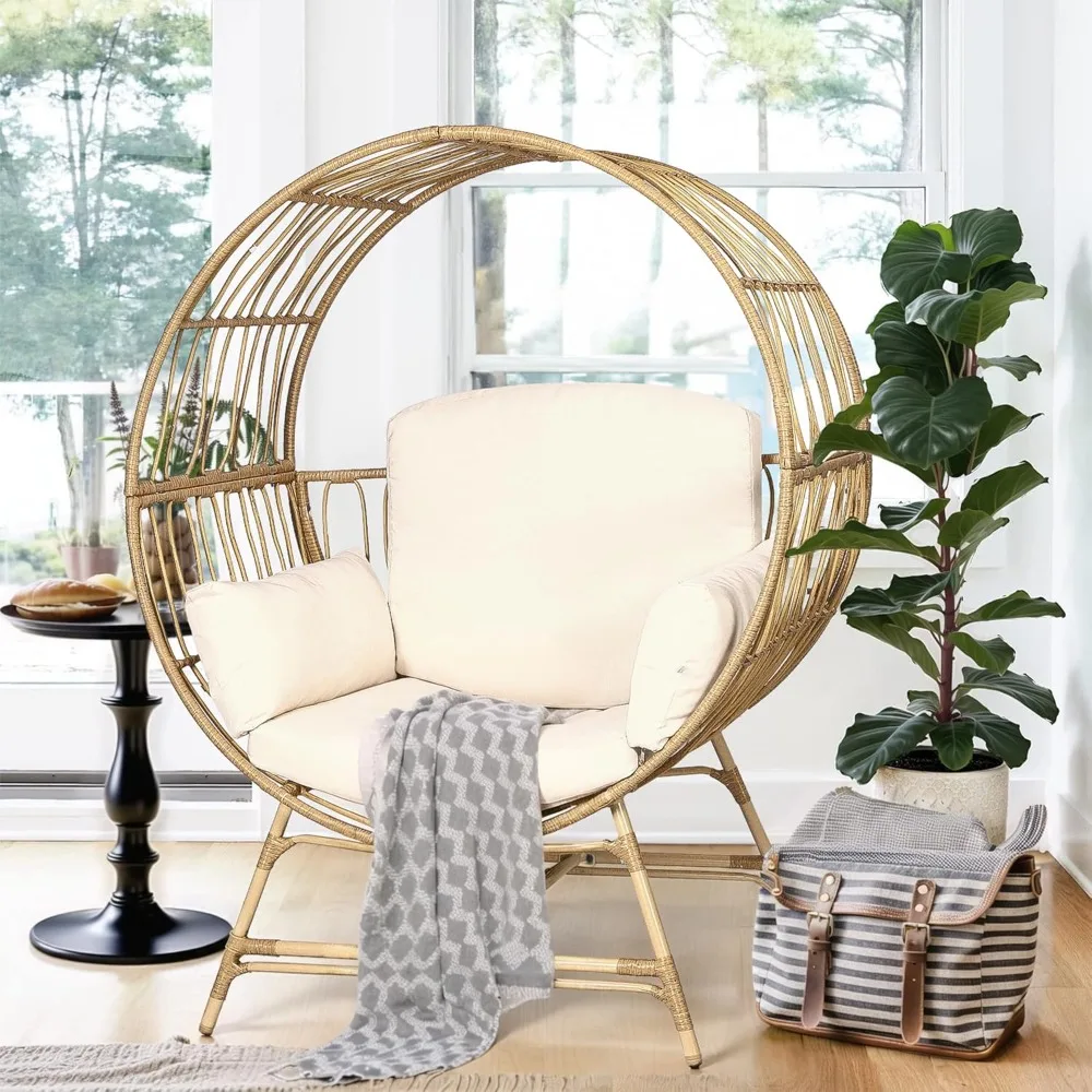 Egg Chair Outdoor Indoor, Oversized Rattan Chair with Thicken Cushion, 510LBS Capacity Wicker Patio Lounge Chair, Basket Chair f
Egg Chair Outdoor Indoor, Oversized Rattan Chair with Thicken Cushion, 510LBS Capacity Wicker Patio Lounge Chair, Basket Chair f