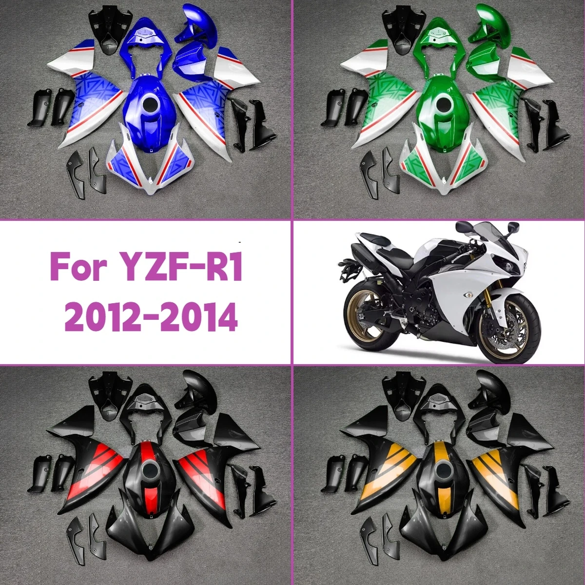 Fairings Fit 2012 2013 2014 YZFR1 Custom ABS Painted Fairing Set Replacement Fit for 12 13 14 Yamaha YZF R1
Fairings Fit 2012 2013 2014 YZFR1 Custom ABS Painted Fairing Set Replacement Fit for 12 13 14 Yamaha YZF R1