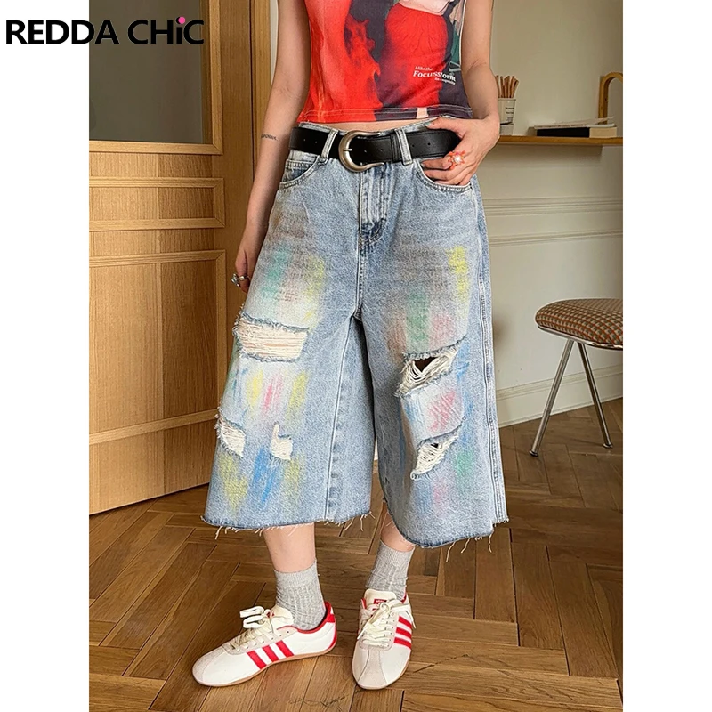 ReddaChic Unisex Graffiti Denim Bermuda Pants Summer Loose Casual Wide Leg Low Waisted Ripped Baggy Jorts Retro Women Streetwear
ReddaChic Unisex Graffiti Denim Bermuda Pants Summer Loose Casual Wide Leg Low Waisted Ripped Baggy Jorts Retro Women Streetwear