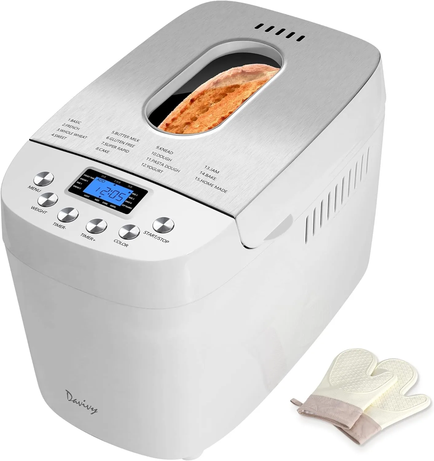 Bread Maker 3LB 15-in-1 Automatic Bread Machine w/ Silicone Baking Gloves
Bread Maker 3LB 15-in-1 Automatic Bread Machine w/ Silicone Baking Gloves